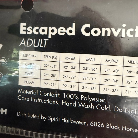 Spirit Halloween ☆ Orange Escaped Convict Prisoner Costume ☆ Adult XS / S - Picture 4 of 4